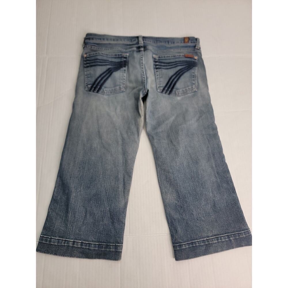 7 For All Mankind Bermuda Jeans Dojo Distressed Capri Size 31 Low Rise Jorts